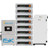 Sol-Ark 15K inverter with 8 Pytes V5 LFP batteries and 2 Pytes V-Box-OC cabinets for a high-capacity off-grid energy storage solution